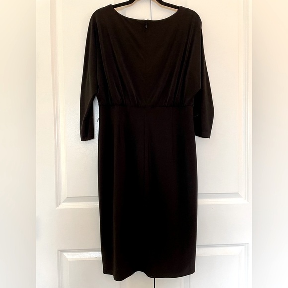 Ralph Lauren Black Dress! Classic! Stretch & Support! Boatneck & Batwing! Sz 12 - Picture 11 of 13